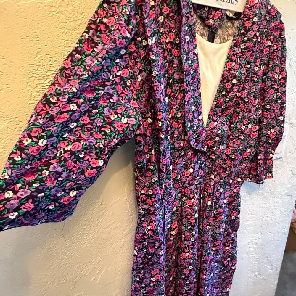 Sweet Miranda Vintage 80’s 90’s Floral Long Sleeve Dress Womens Sz 12 - Picture 2 of 16